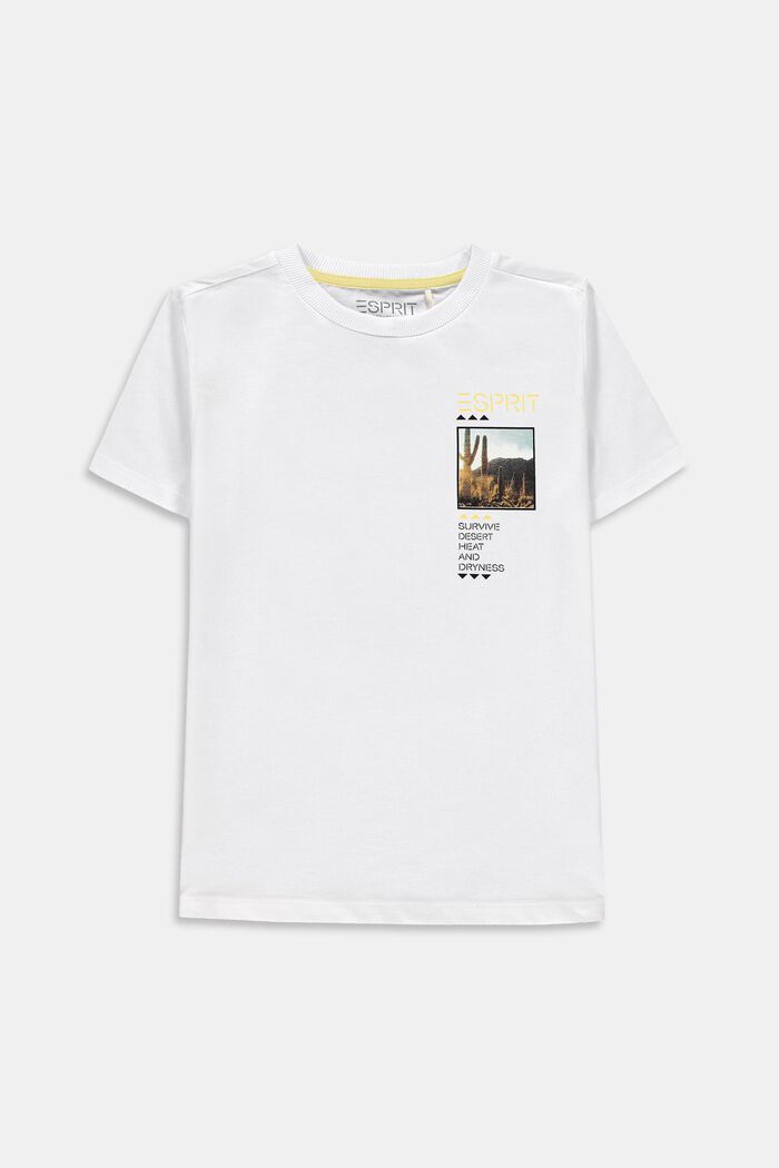 T-shirt oversize à imprimé photographique, 100 % coton, WHITE, detail image number 0