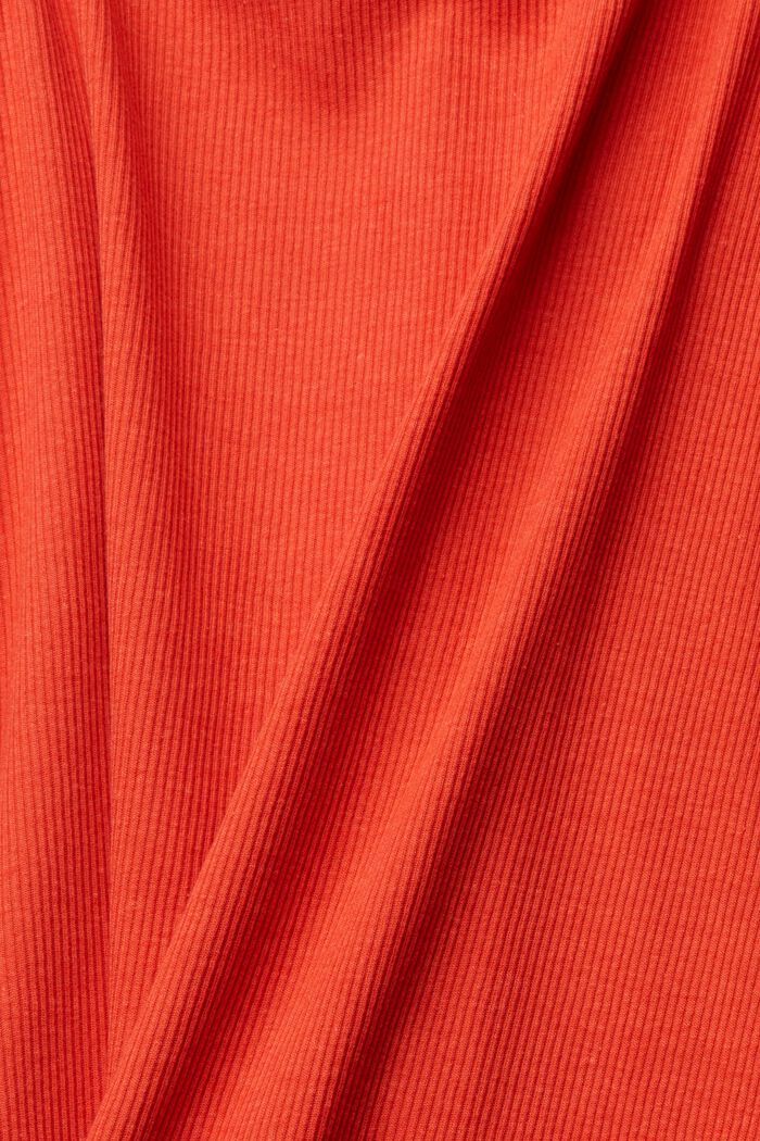 T-shirt sans manches à bordures en dentelle, ORANGE RED, detail image number 1