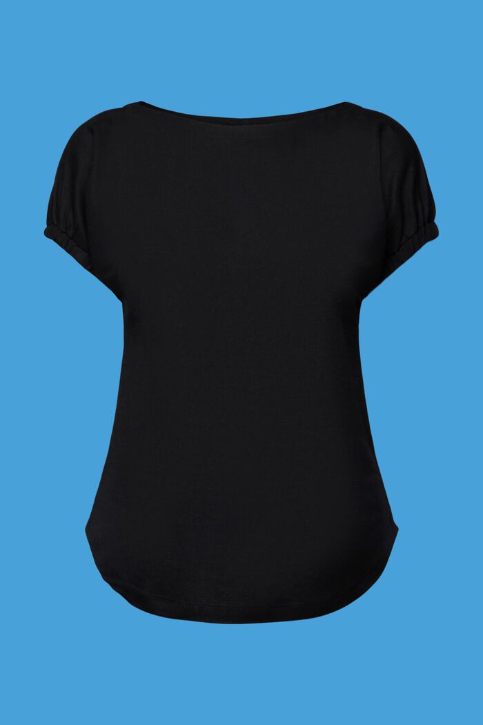 T-shirt met elastische mouwen, BLACK, detail image number 6