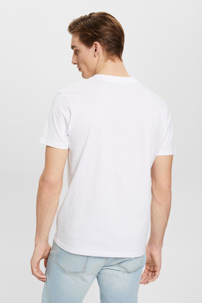 Slim fit katoenen shirt met V-hals, WHITE, detail image number 3