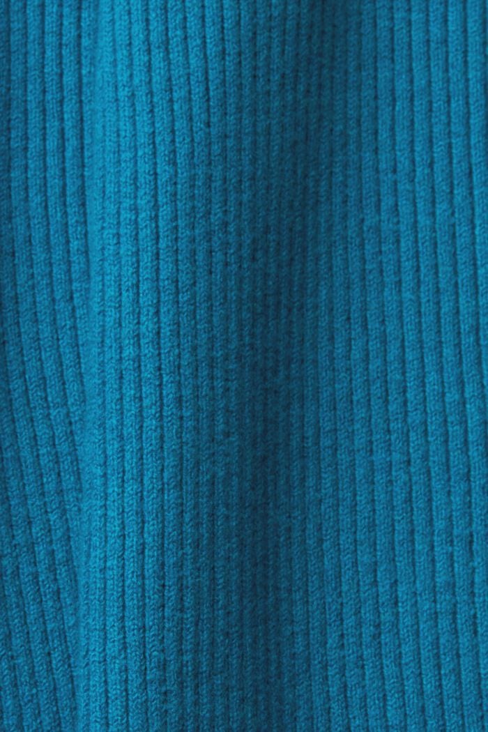 Pantalon en maille côtelée de laine mélangée, TEAL BLUE, detail image number 6