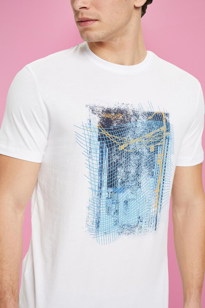 T-shirt met print van duurzaam katoen, WHITE, detail image number 2