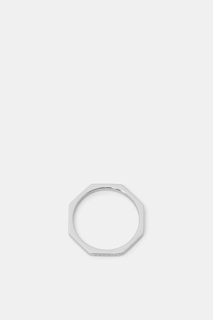 Hoekige ring, roestvrij staal, SILVER, detail image number 0