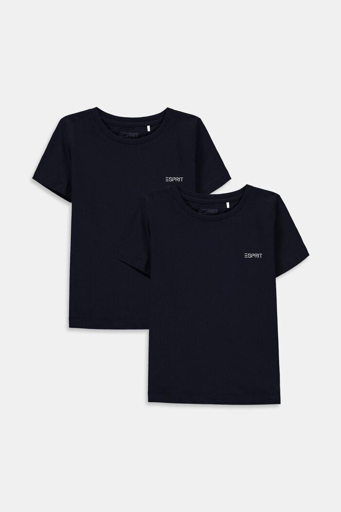 Set van 2 T-shirts van 100% katoen, NAVY, detail image number 0