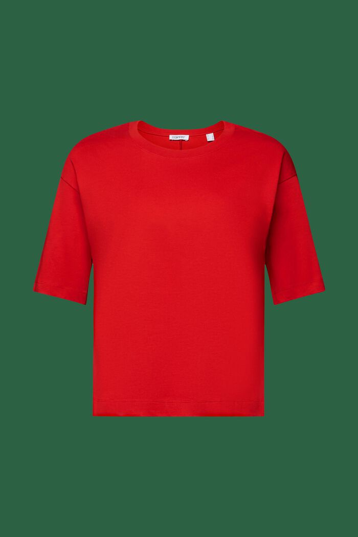 Getailleerd T-shirt met ronde hals, DARK RED, detail image number 6