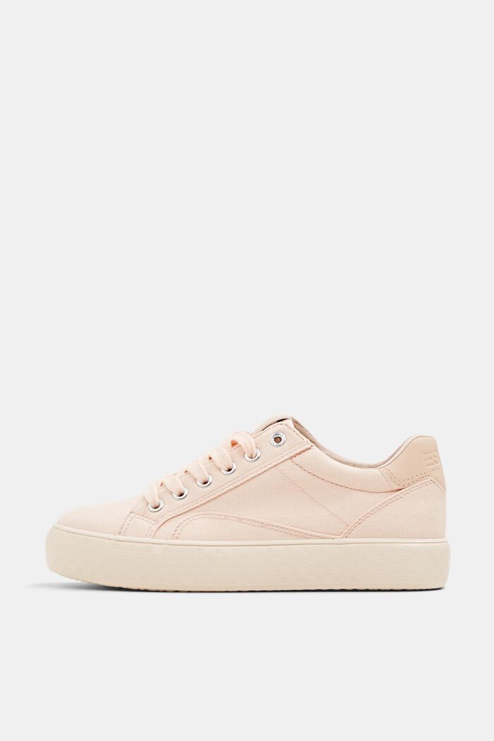 Canvas sneakers met plateauzool, NUDE, detail image number 0