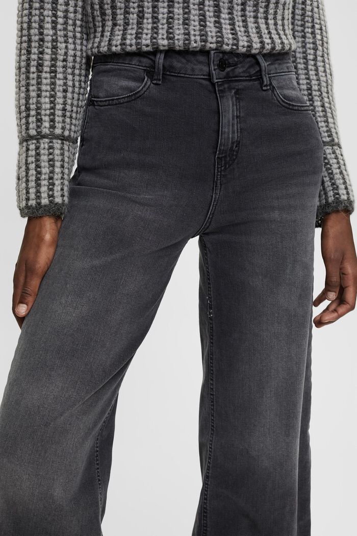 High-rise jeans met wijde pijpen, BLACK MEDIUM WASHED, detail image number 4