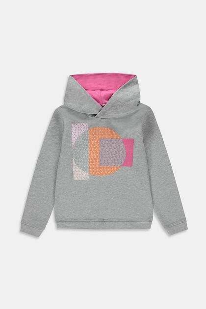 Katoen hoodie met geometrische print op de borst