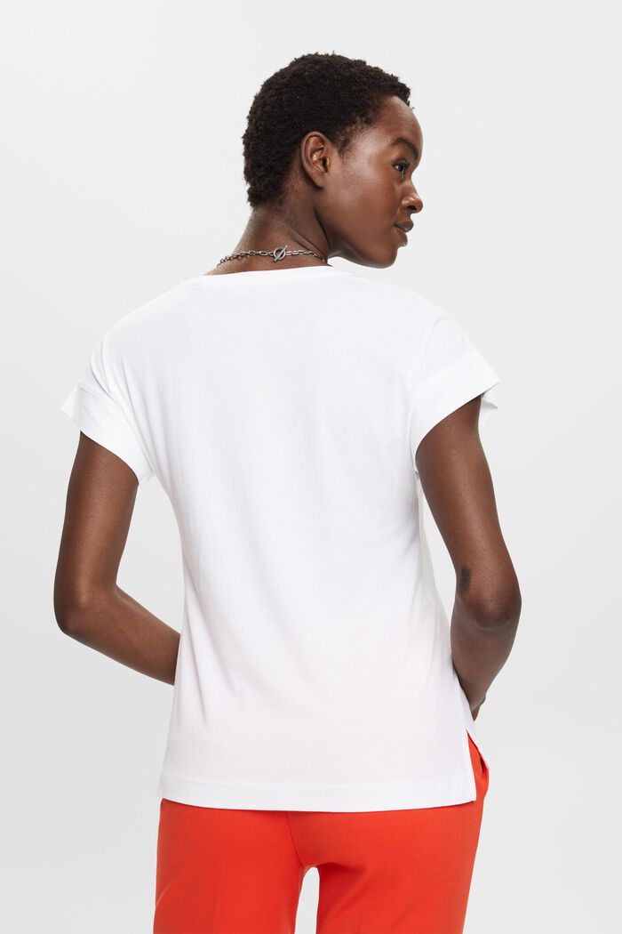 Jersey T-shirt met label, WHITE, detail image number 3