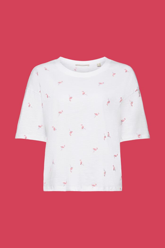 T-shirt à imprimé all-over, 100 % coton, WHITE, detail image number 6