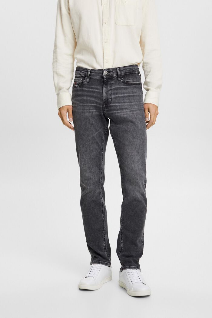 Slim fit jeans met middelhoge taille, BLACK DARK WASHED, detail image number 1