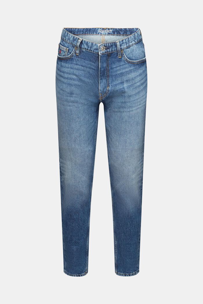 Mid rise regular tapered jeans, BLUE MEDIUM WASHED, detail image number 7