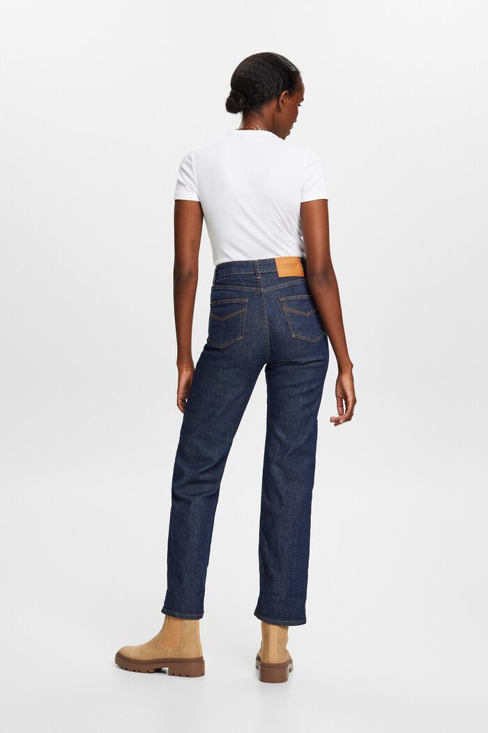 Premium jeans met rechte pijpen en hoge taille, BLUE RINSE, detail image number 4