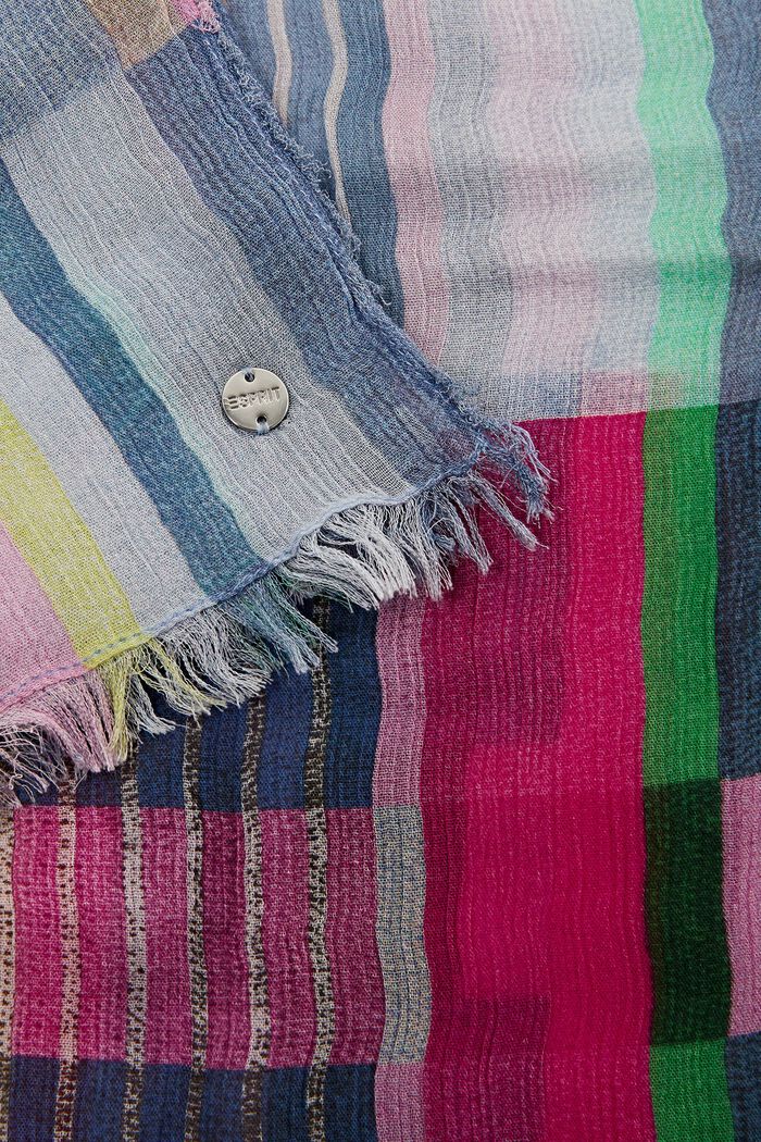 Geometrisch gestreepte sjaal, PASTEL BLUE, detail image number 1
