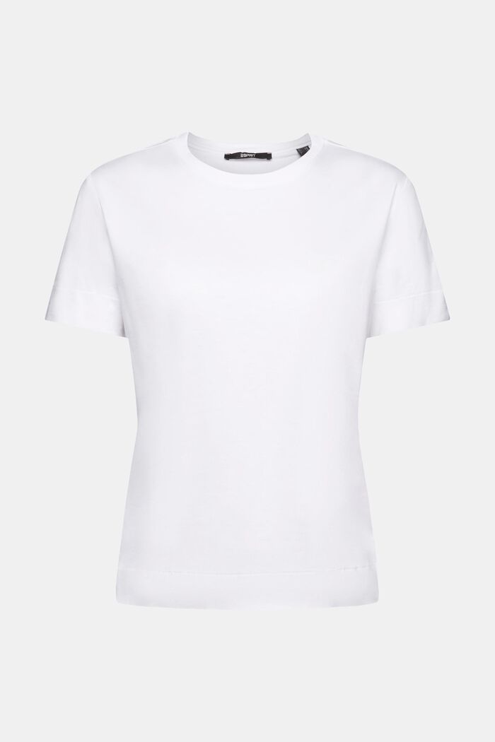 T-shirt met print op de borst, WHITE, detail image number 6