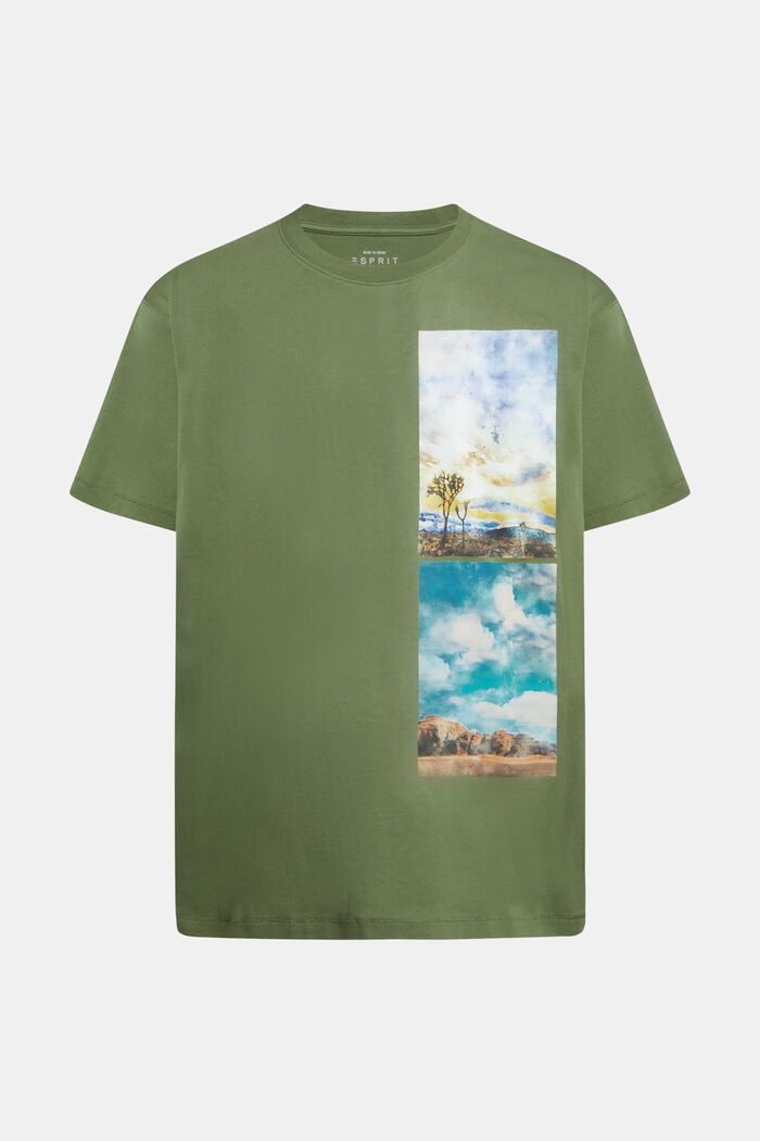 T-shirt met print van een gestapeld landschap