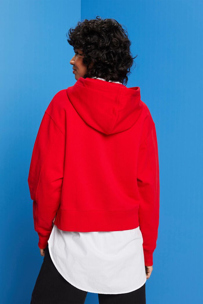 Cropped hoodie, 100% katoen, RED, detail image number 3