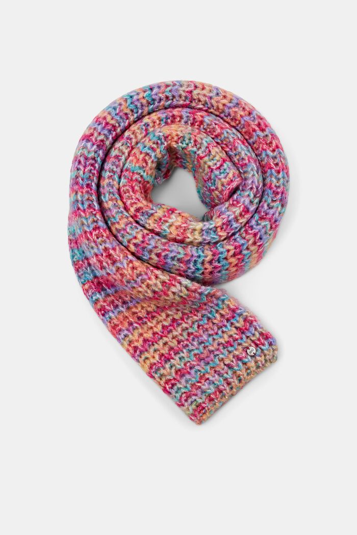 Écharpe en maille multicolore à teneur en laine