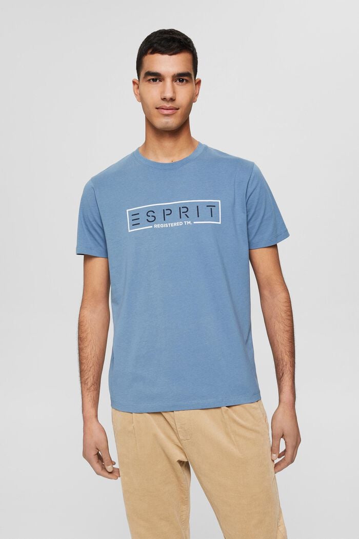 T-shirt en jersey animé d´un logo imprimé, BLUE, overview