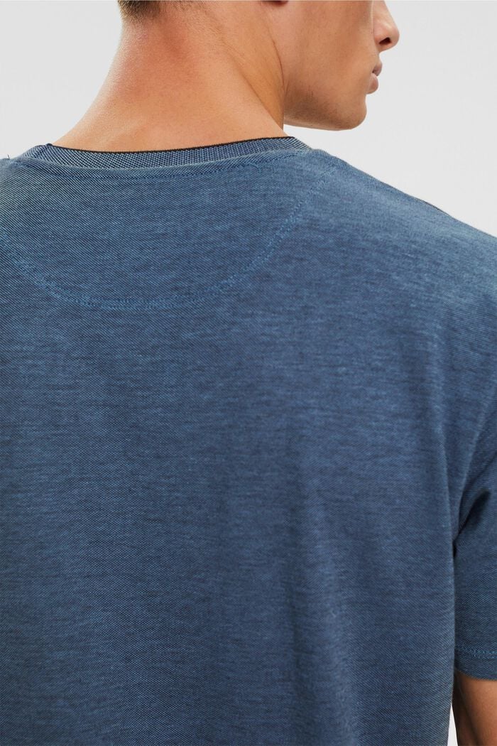 T-shirt van katoen-piqué, BLUE, detail image number 2