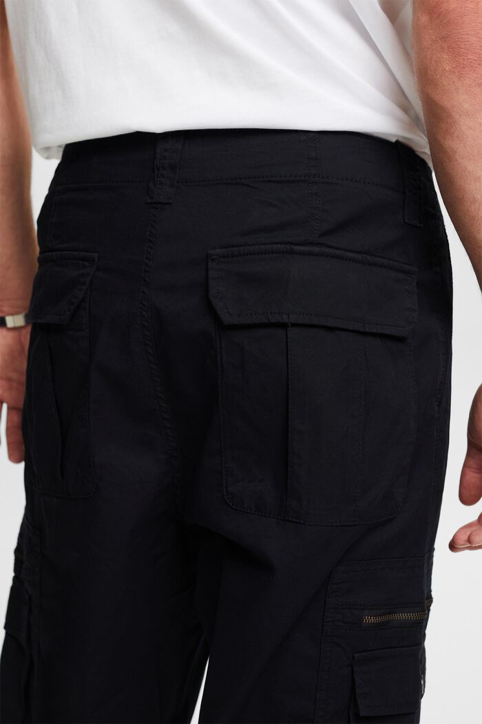 Pantalon cargo de coupe droite en twill, BLACK, detail image number 3