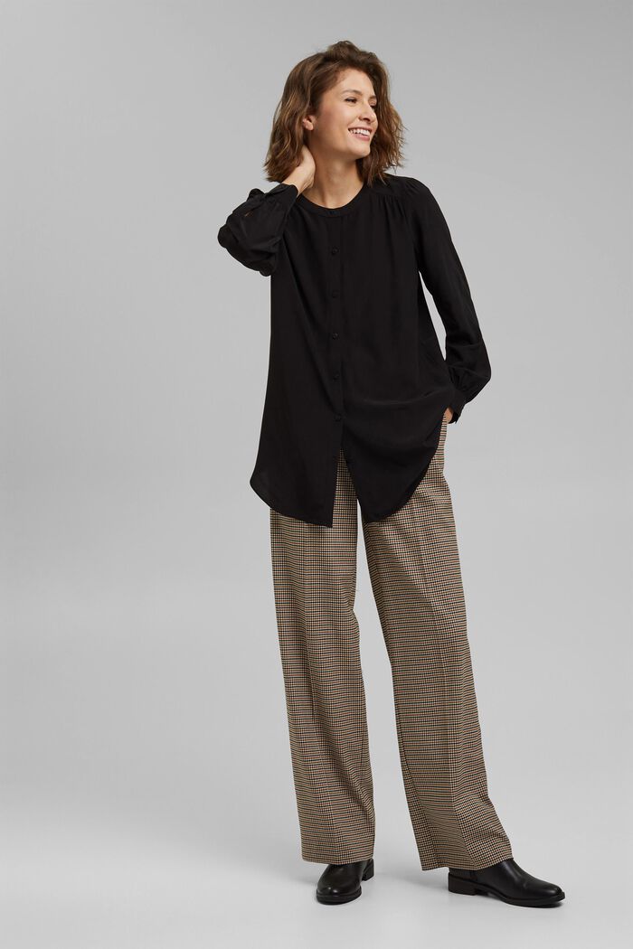 Lange blouse met LENZING™ ECOVERO™, BLACK, detail image number 5