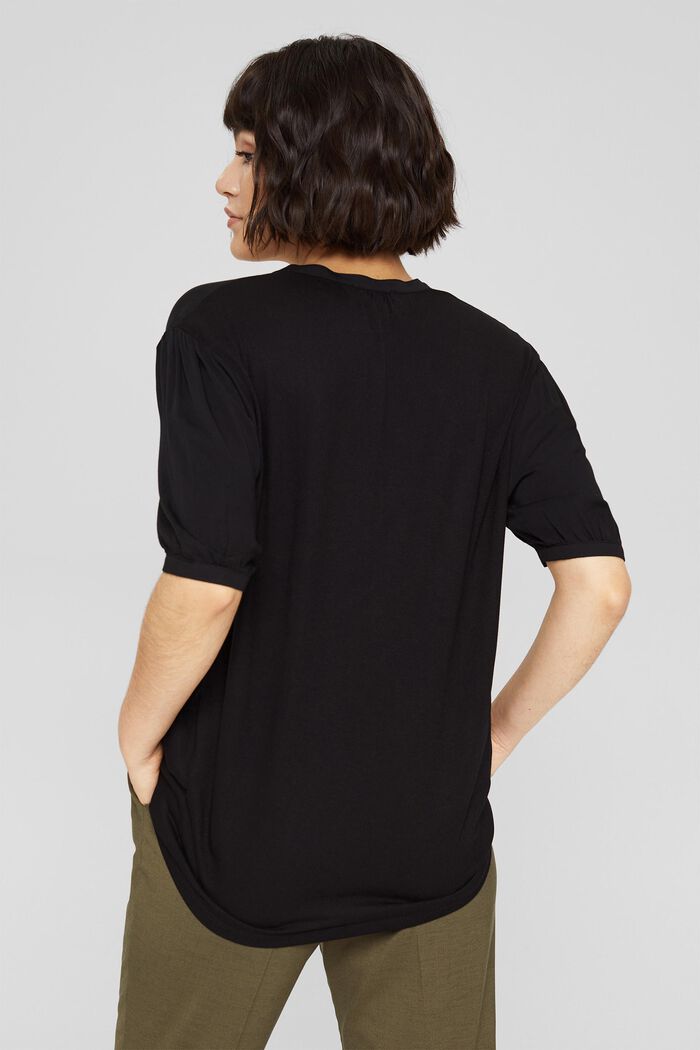 Blouseachtig shirt met LENZING™ ECOVERO™, BLACK, detail image number 3