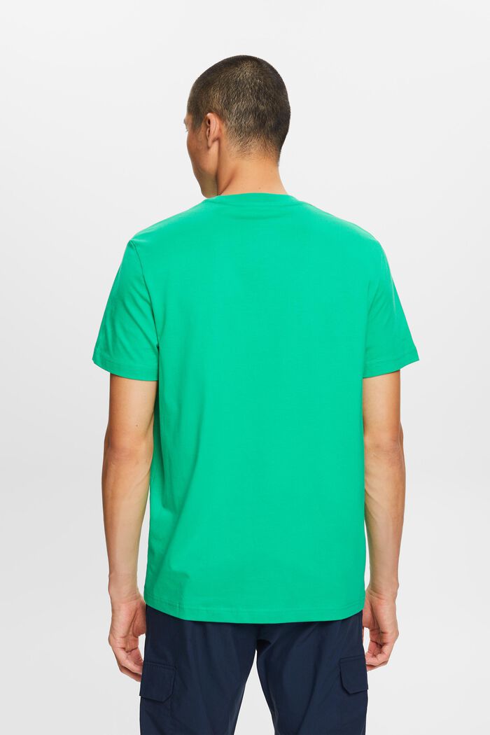 T-shirt à col rond en jersey de coton Pima, GREEN, detail image number 3