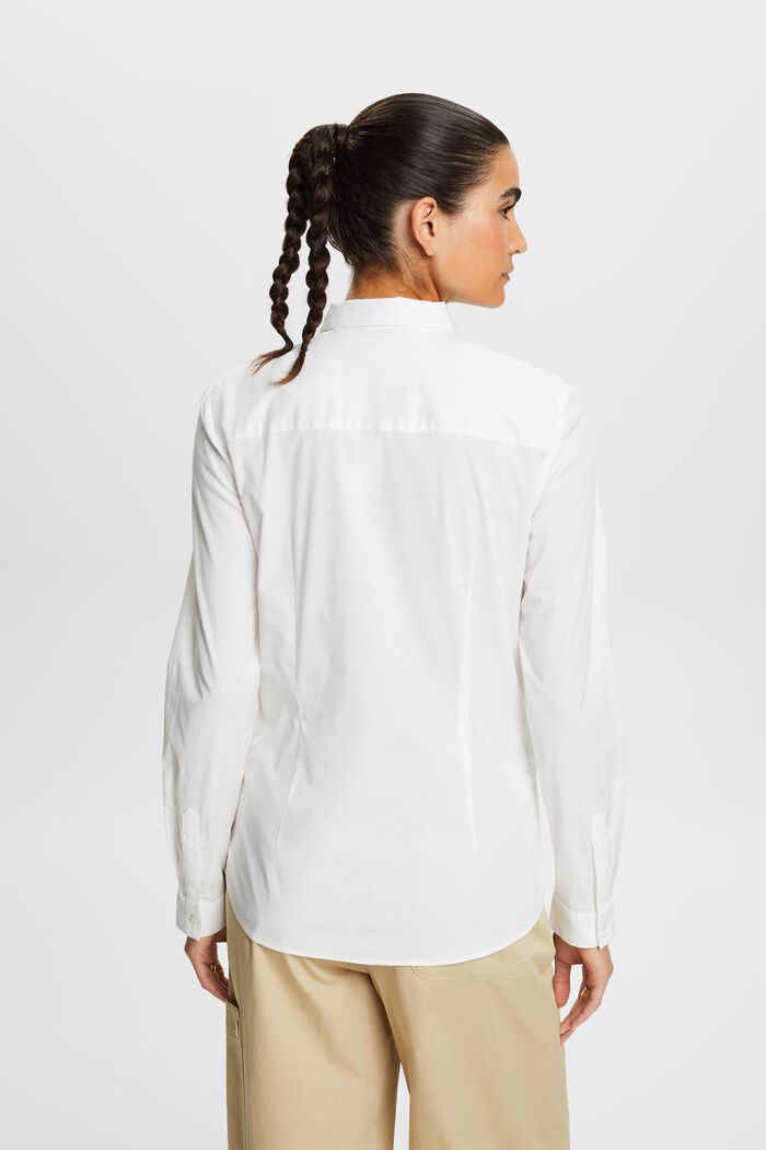 Shirt met lange mouwen van popeline, WHITE, detail image number 4