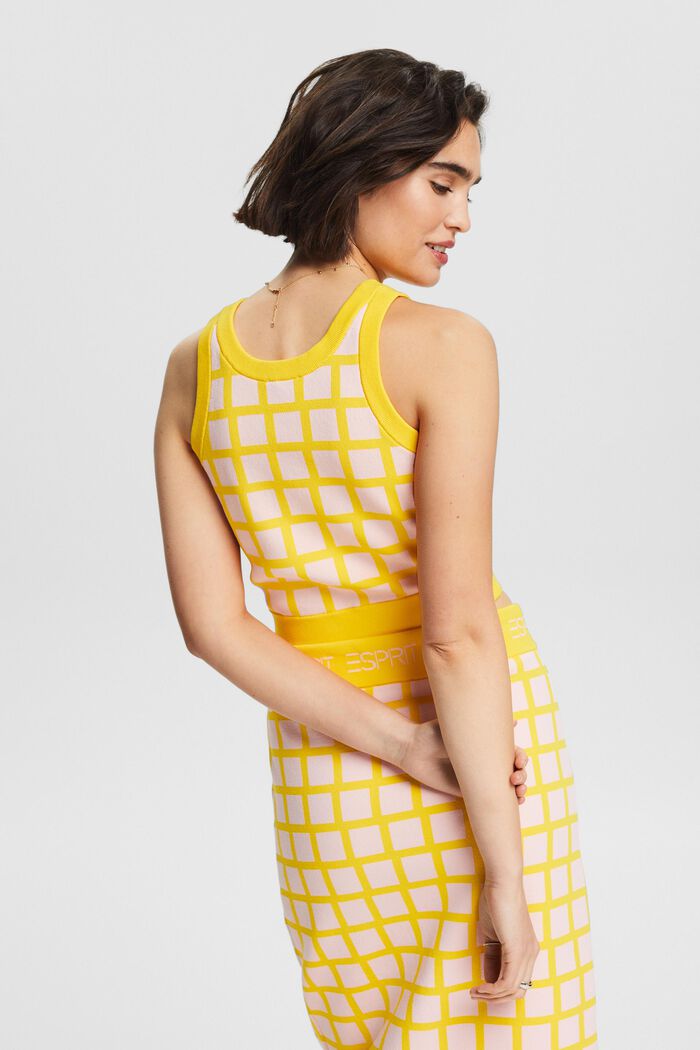 Cropped jacquard trui-top, YELLOW, detail image number 2