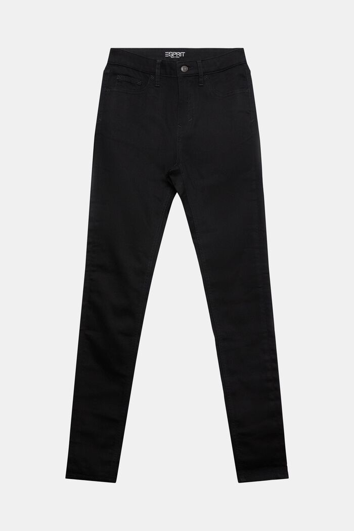 Skinny jeans die niet verbleekt, elastisch katoen, BLACK RINSE, detail image number 7