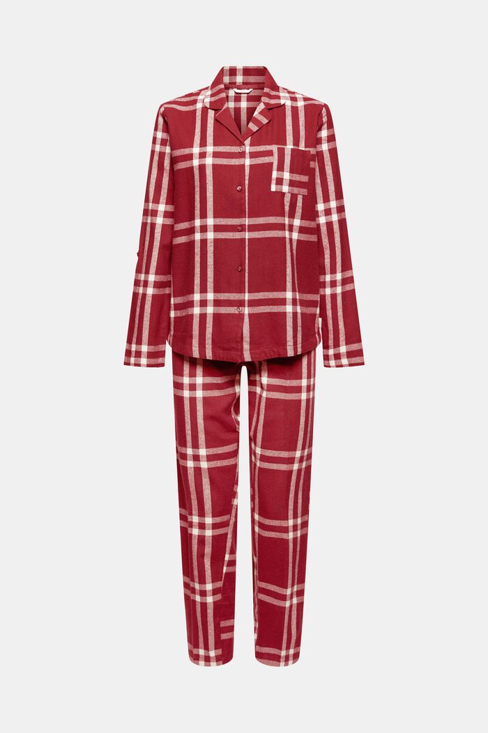 Pyjama à carreaux en flanelle, 100 % coton
