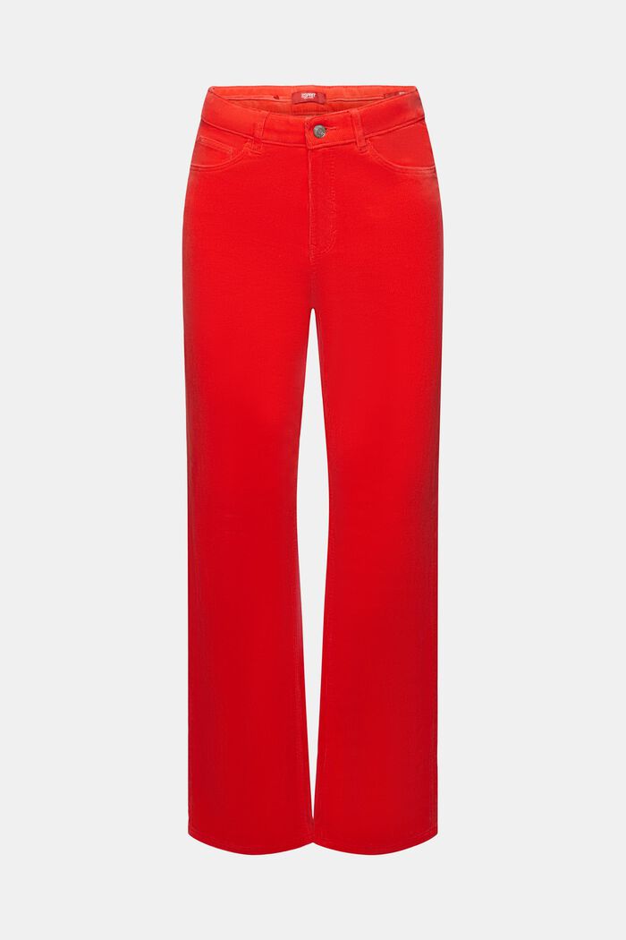 Straight fit corduroy broek met hoge taille, RED, detail image number 7