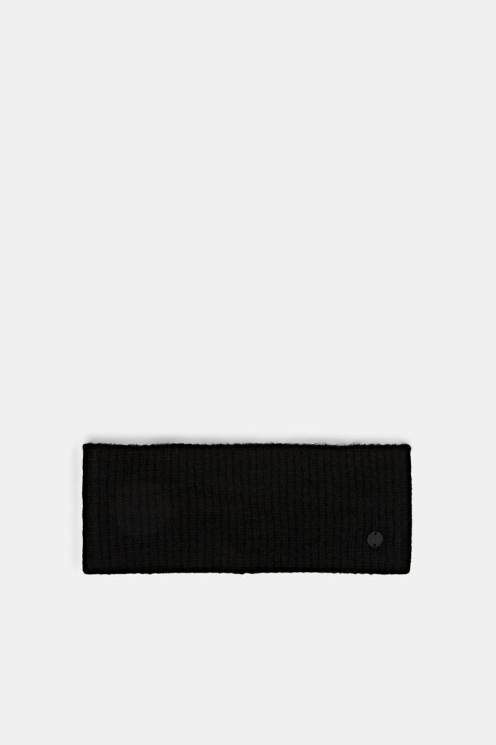 Ribgebreide hoofdband, BLACK, detail image number 0