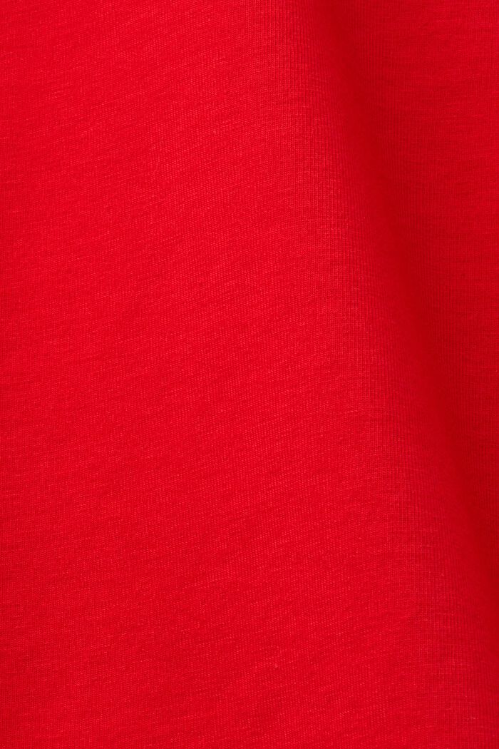 Cropped T-shirt met glitterband, RED, detail image number 5