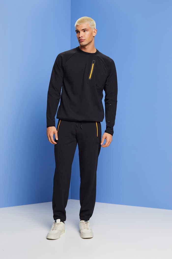 Pantalon de jogging doté de zips contrastants, BLACK, detail image number 1
