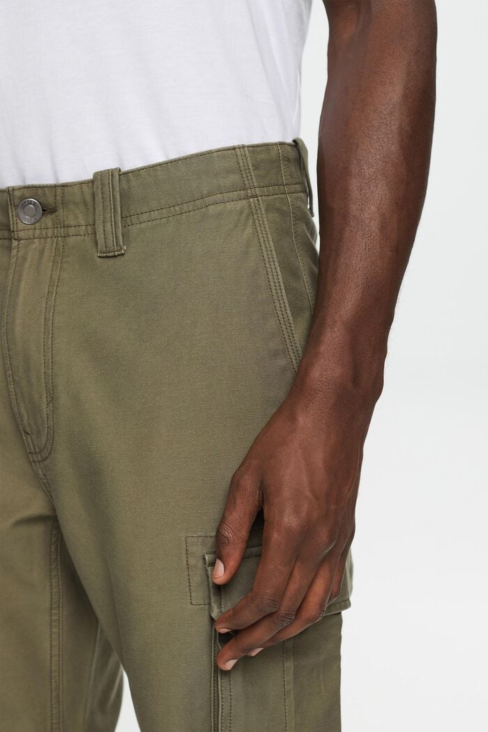 Pantalon cargo en coton, KHAKI GREEN, detail image number 2