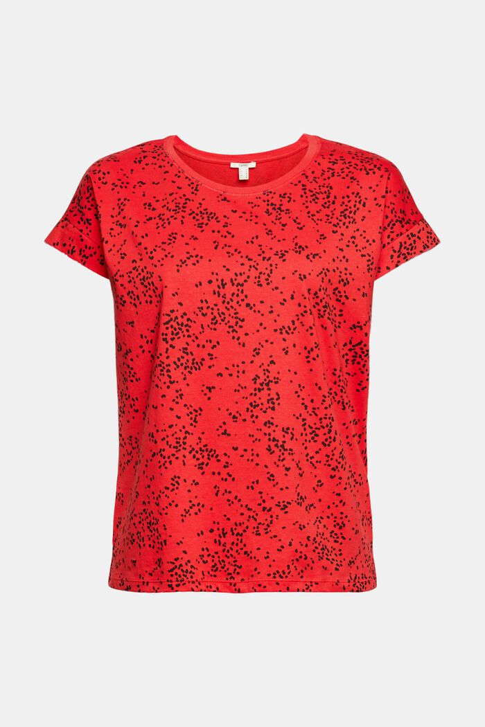 T-shirt met print, 100% katoen, RED, detail image number 2