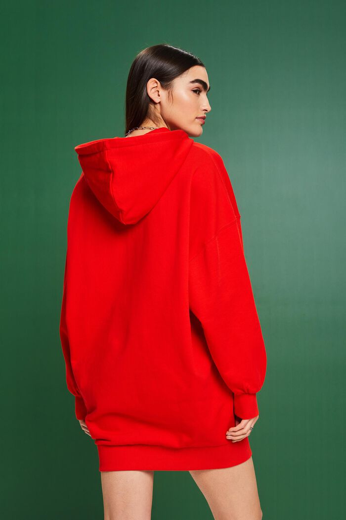 Oversized sweaterjurk met hoodie, RED, detail image number 2