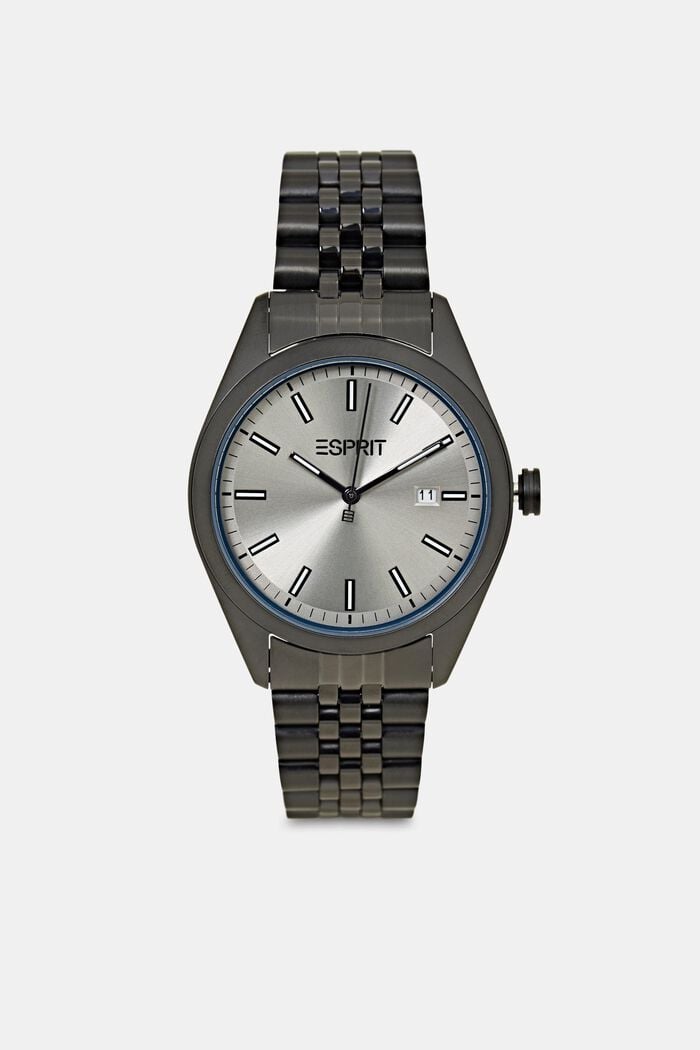 Edelstalen horloge met schakelbandje, BLACK, detail image number 0