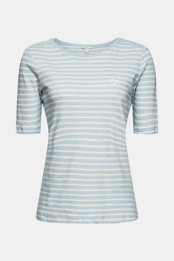 À teneur en lin : le t-shirt orné d´un motif brodé, LIGHT BLUE, detail image number 6