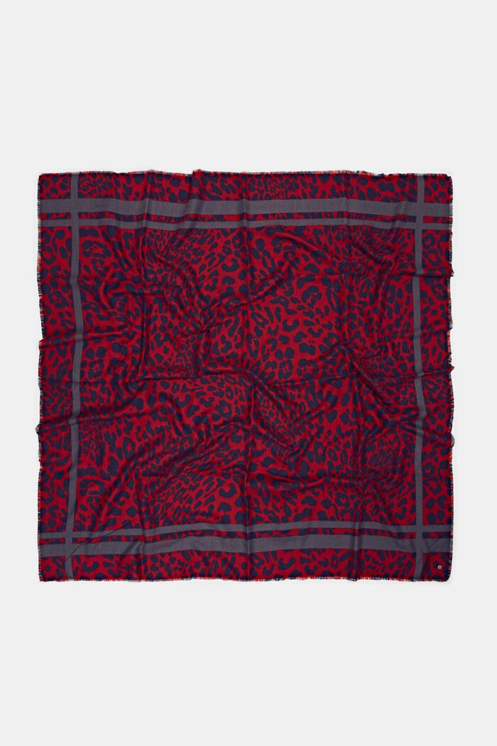 Gerecycled: sjaal met luipaardlook, DARK RED, detail image number 4