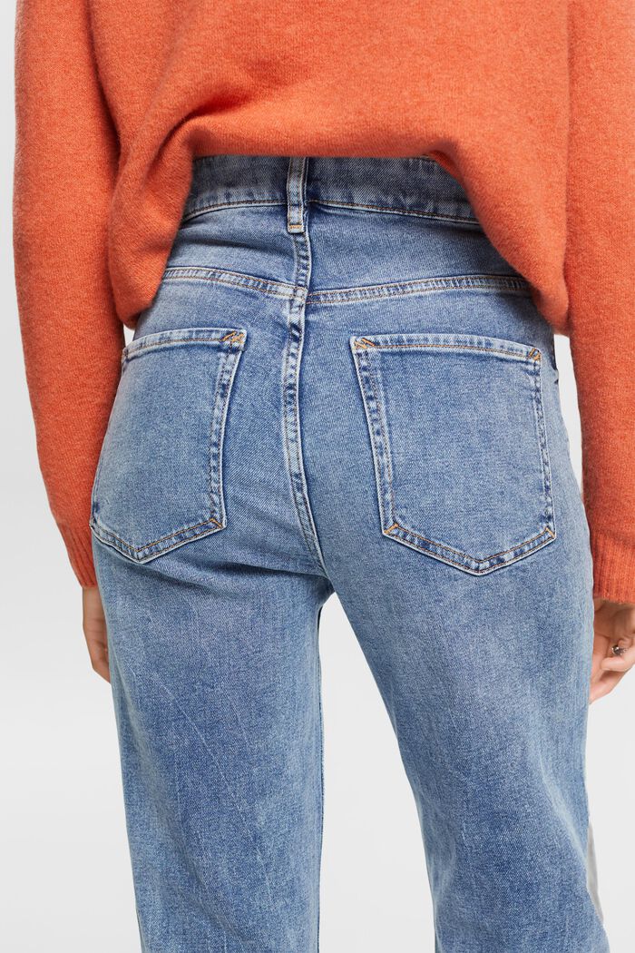Mid-rise jeans met rechte pijpen, BLUE DARK WASHED, detail image number 4