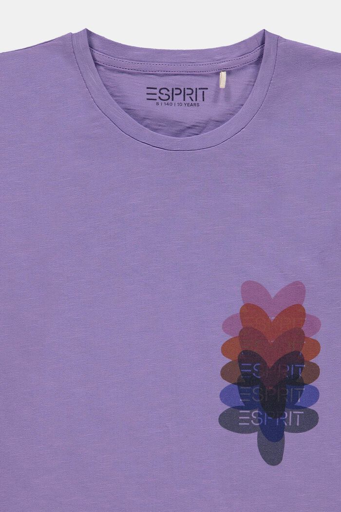 T-shirt chiné à imprimé fleuri, LAVENDER, detail image number 2