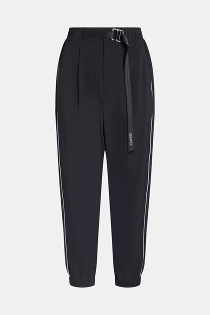 Pantalon de jogging taille haute doté d’une boucle à la taille, BLACK, overview