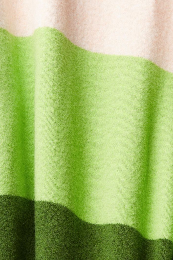 Gebreide trui met strepen, CITRUS GREEN, detail image number 4