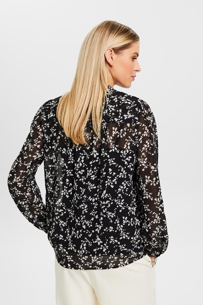Chiffon blouse met print, BLACK, detail image number 3