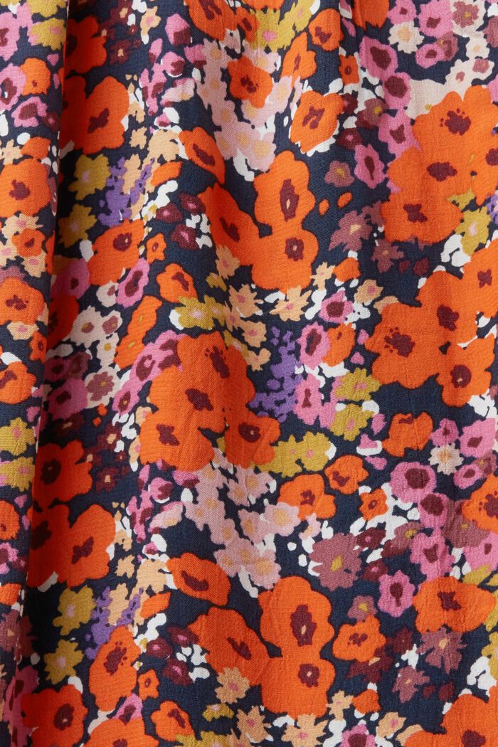 Robe longueur midi à manches courtes à motif floral, NAVY, detail image number 4
