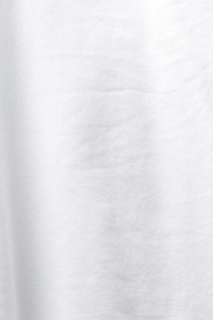 T-shirt col tunisien en jersey, WHITE, detail image number 5