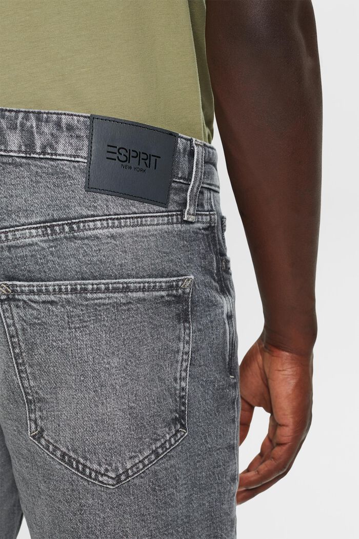 Mid rise regular tapered jeans, GREY MEDIUM WASHED, detail image number 4